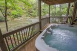 River view from hot tub